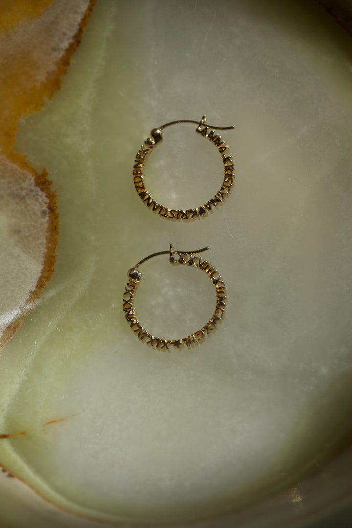 CHAPTER 1 TEXT EARRINGS - IN 14K GOLD