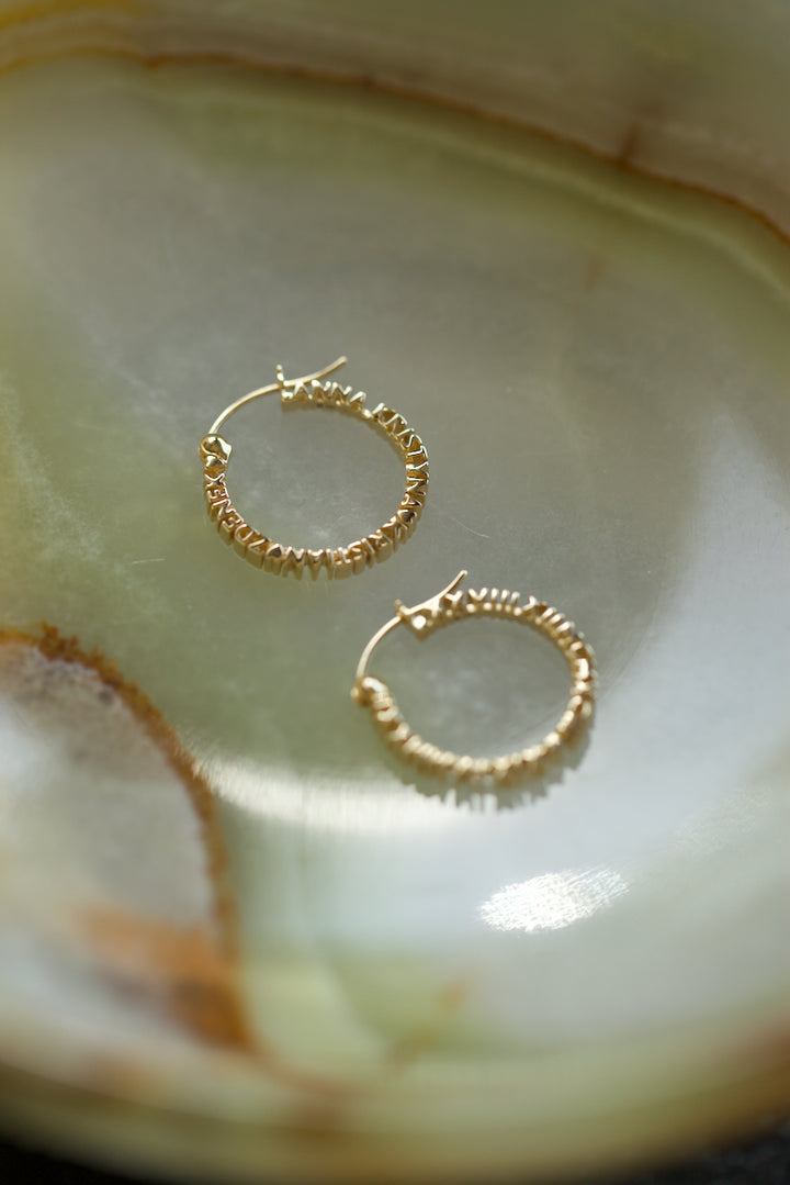 CHAPTER 1 TEXT EARRINGS - IN 14K GOLD