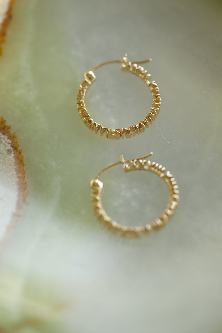 CHAPTER 1 TEXT EARRINGS - IN 14K GOLD