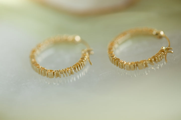 CHAPTER 1 TEXT EARRINGS - IN 14K GOLD