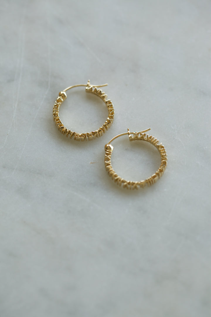 CHAPTER 1 TEXT EARRINGS - IN 14K GOLD