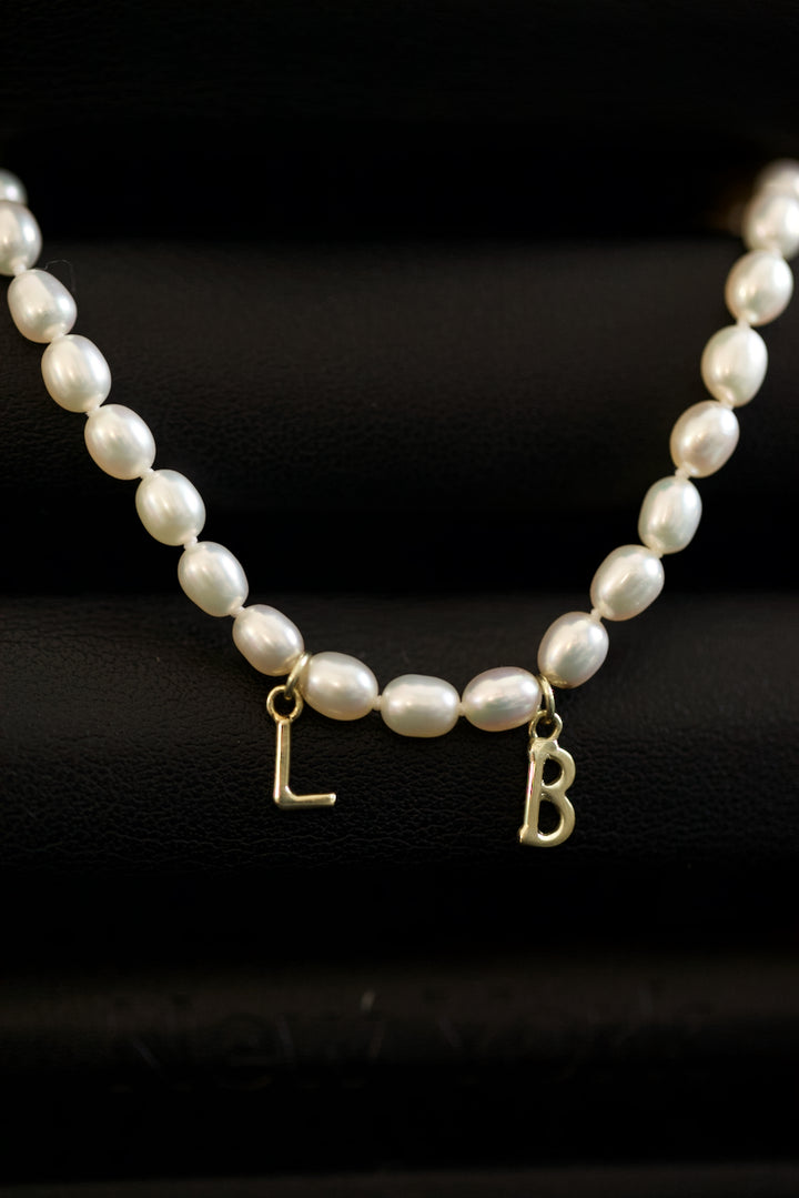 PEARLS & INITIALS BRACELET