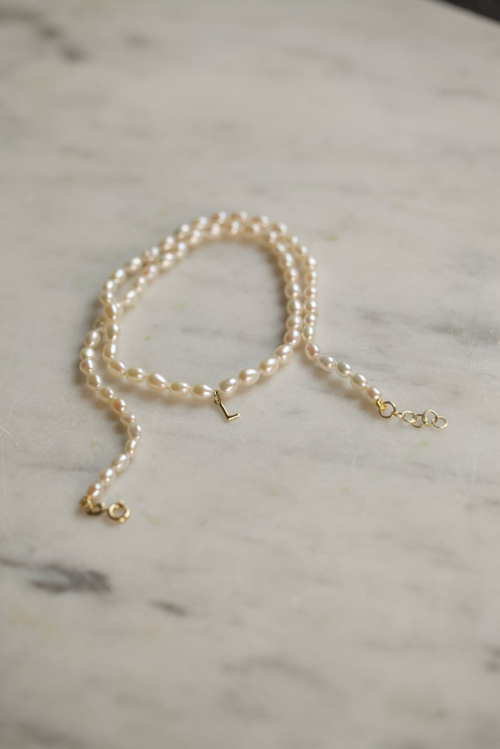 PEARLS & INITIALS NECKLACE