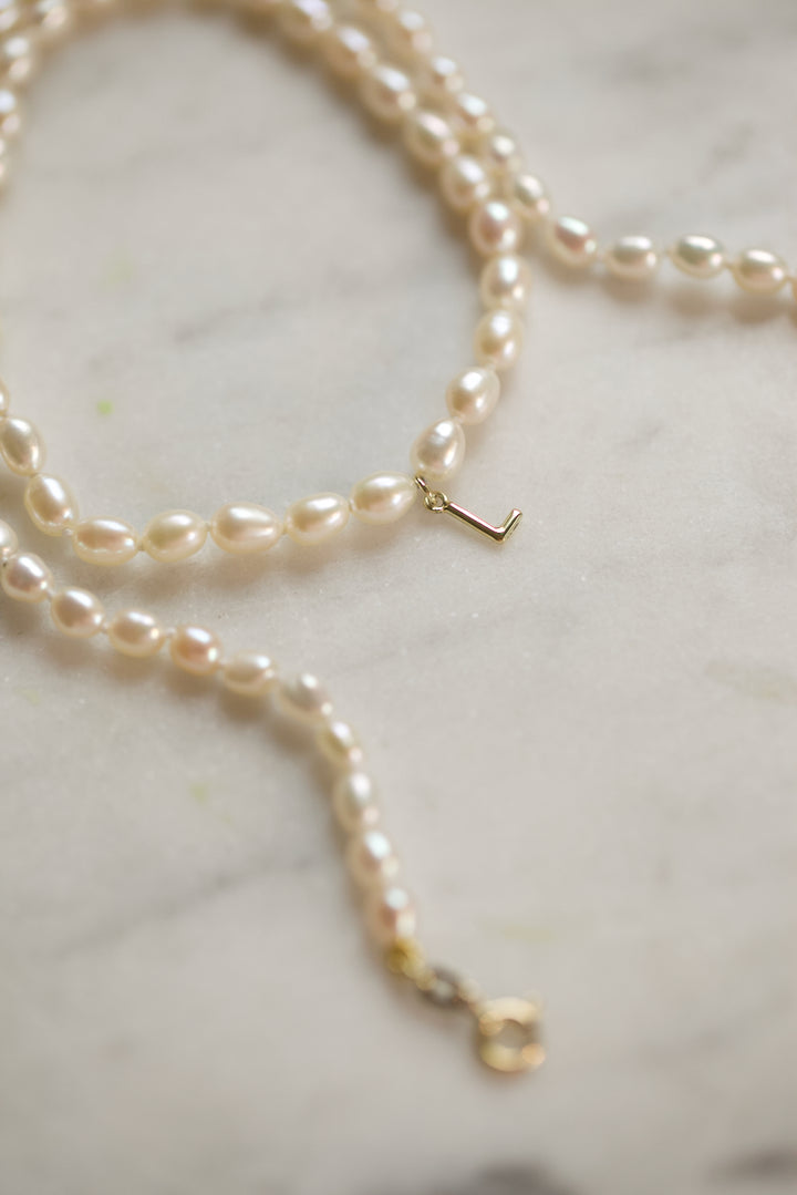 PEARLS & INITIALS NECKLACE