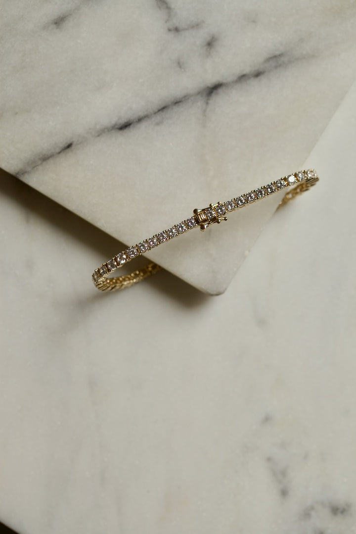 TENNIS BRACELET - 3 MM CUBIC ZIRCONIA IN 14K GOLD