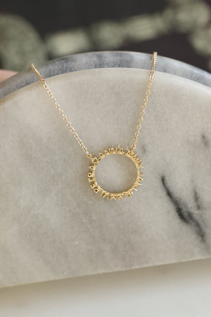 CHAPTER 1 TEXT NECKLACE IN GOLD