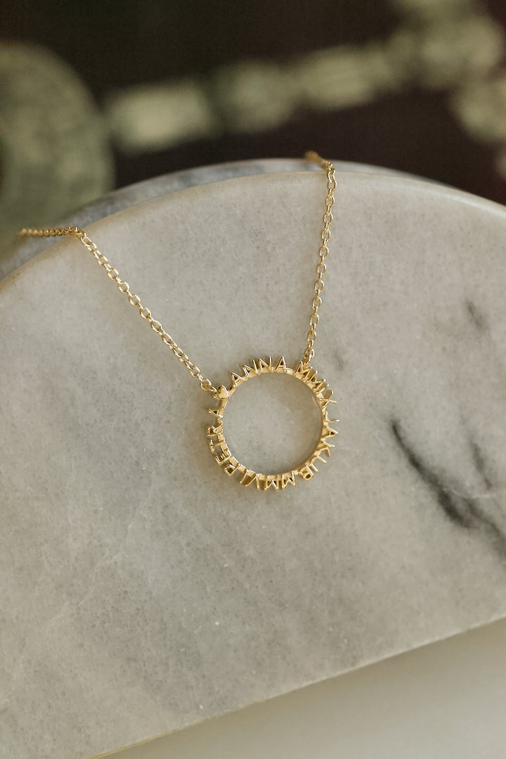 CHAPTER 1 TEXT NECKLACE IN GOLD