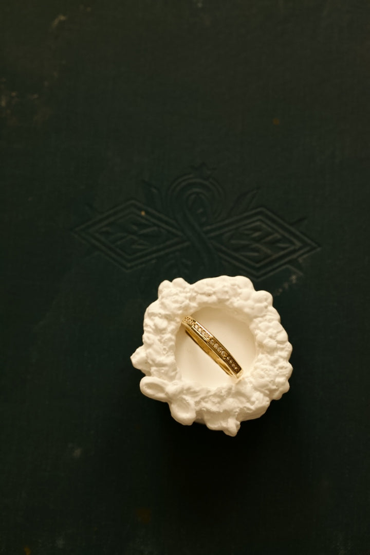ART DECO RING IN GOLD WITH CUBIC ZIRCONS