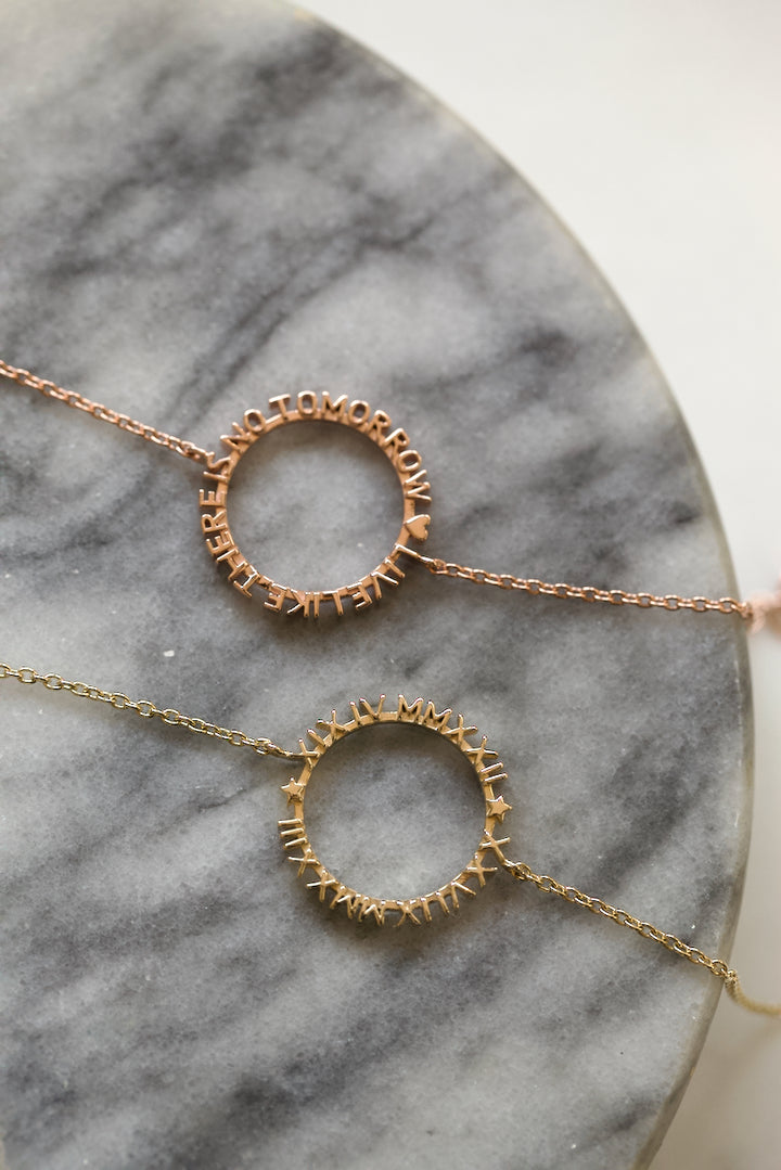 CHAPTER 1 TEXT BRACELET IN GOLD