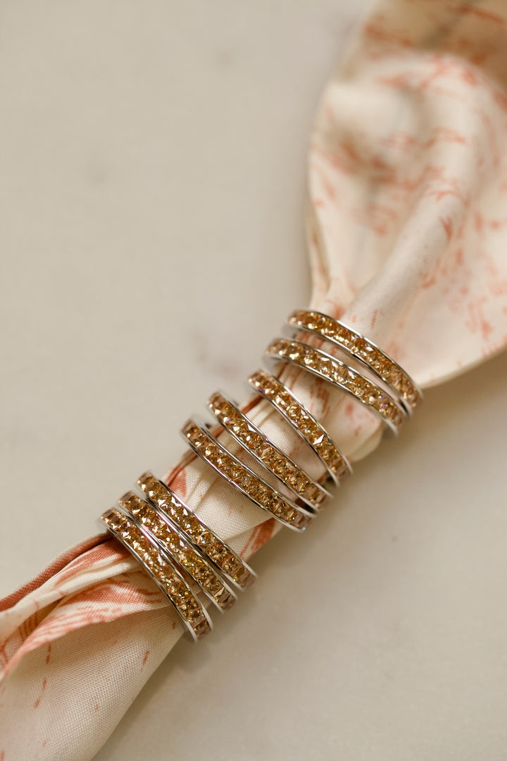 PEACH ZIRCONS RING IN SILVER