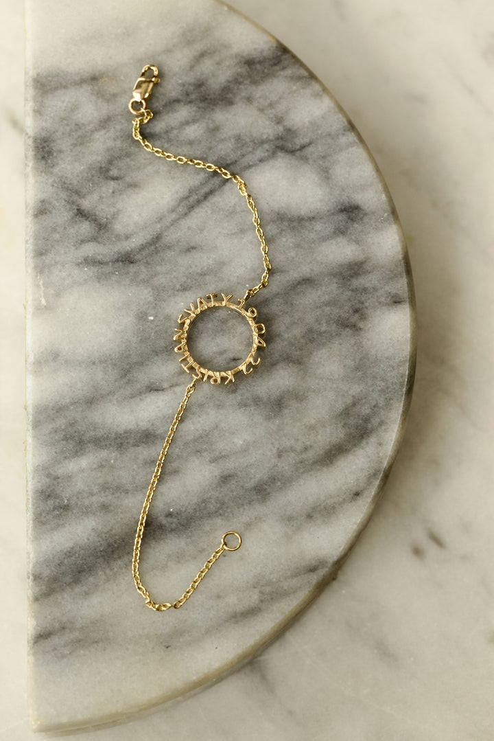 CHAPTER 1 TEXT BRACELET IN GOLD