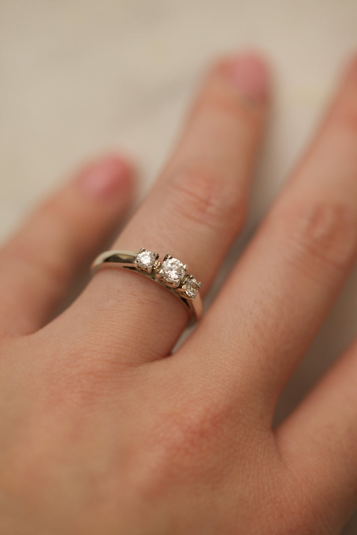 "THREE STARS" DIAMOND ENGAGEMENT RING