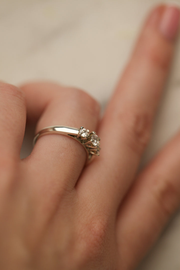 "THREE STARS" DIAMOND ENGAGEMENT RING
