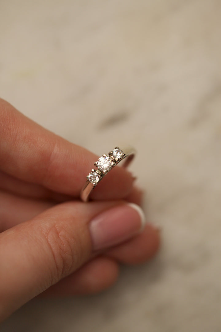 "THREE STARS" DIAMOND ENGAGEMENT RING