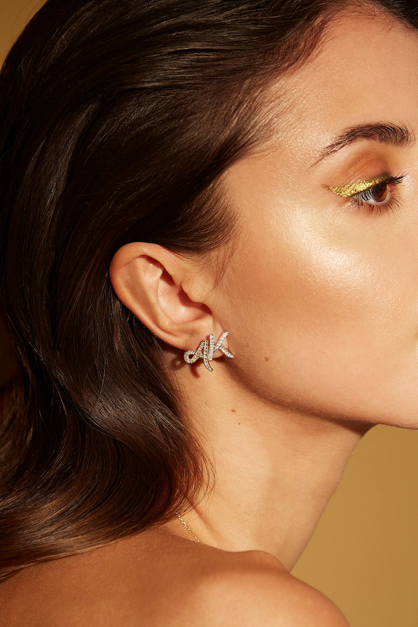 DIAMOND ALPHABET EARRINGS - Main Image