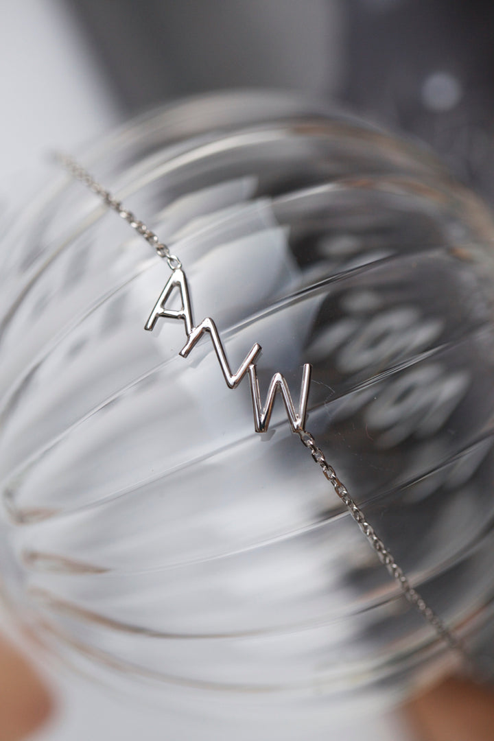 INITIALS BRACELET I. - WHITE GOLD