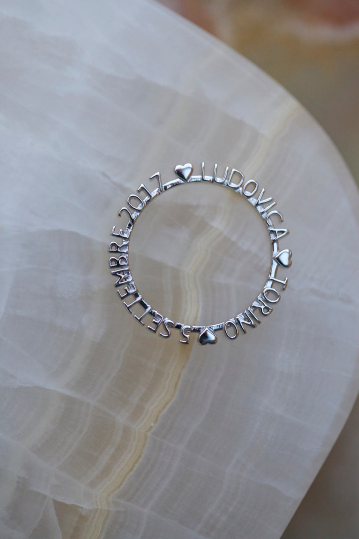 CHAPTER 1 TEXT RING - IN RHODIUM PLATED SILVER
