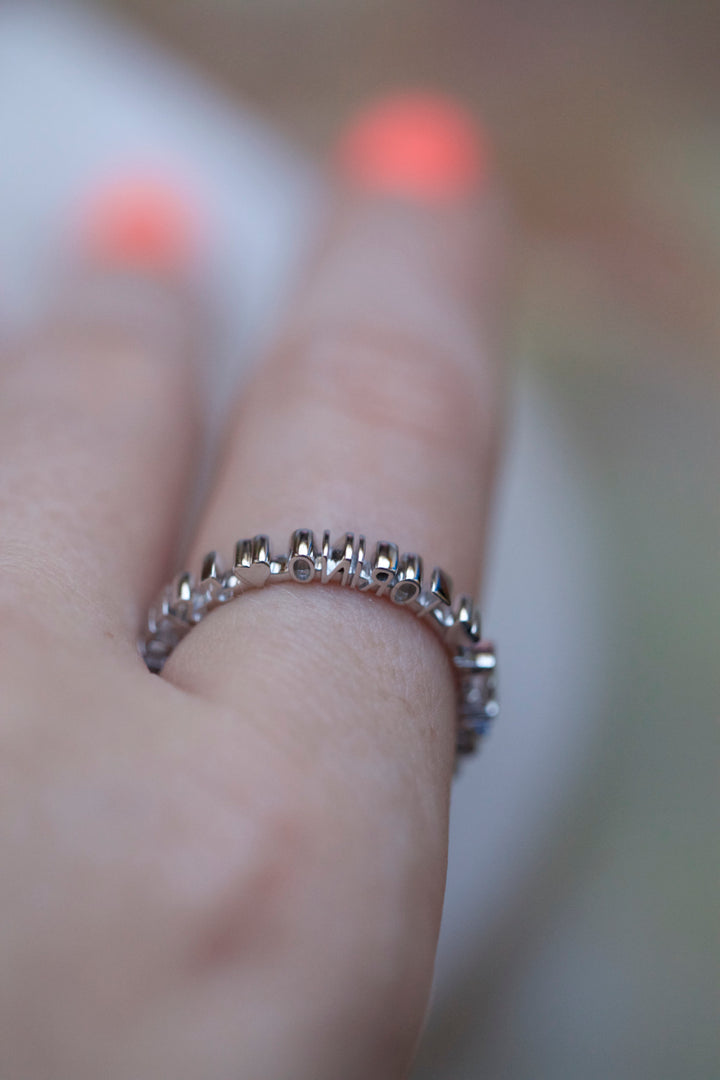CHAPTER 1 TEXT RING - IN RHODIUM PLATED SILVER