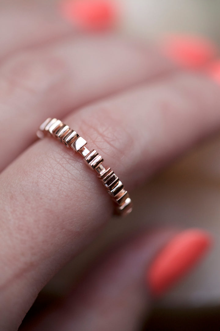 CHAPTER 1 TEXT RING - ROSE GOLD PLATED SILVER