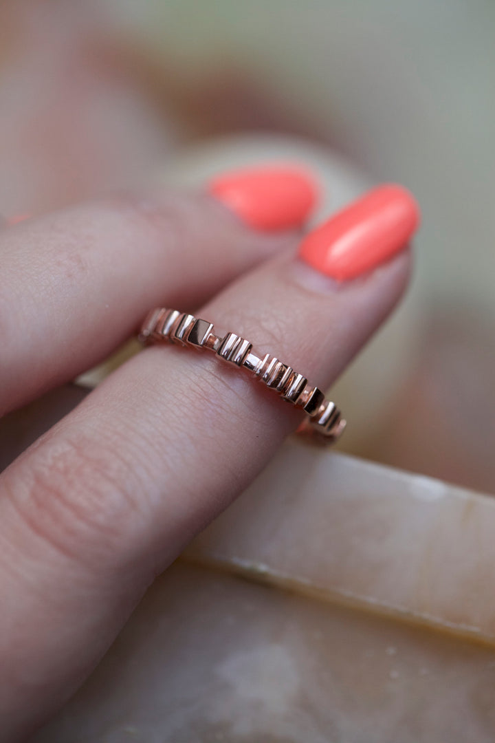 CHAPTER 1 TEXT RING - ROSE GOLD PLATED SILVER