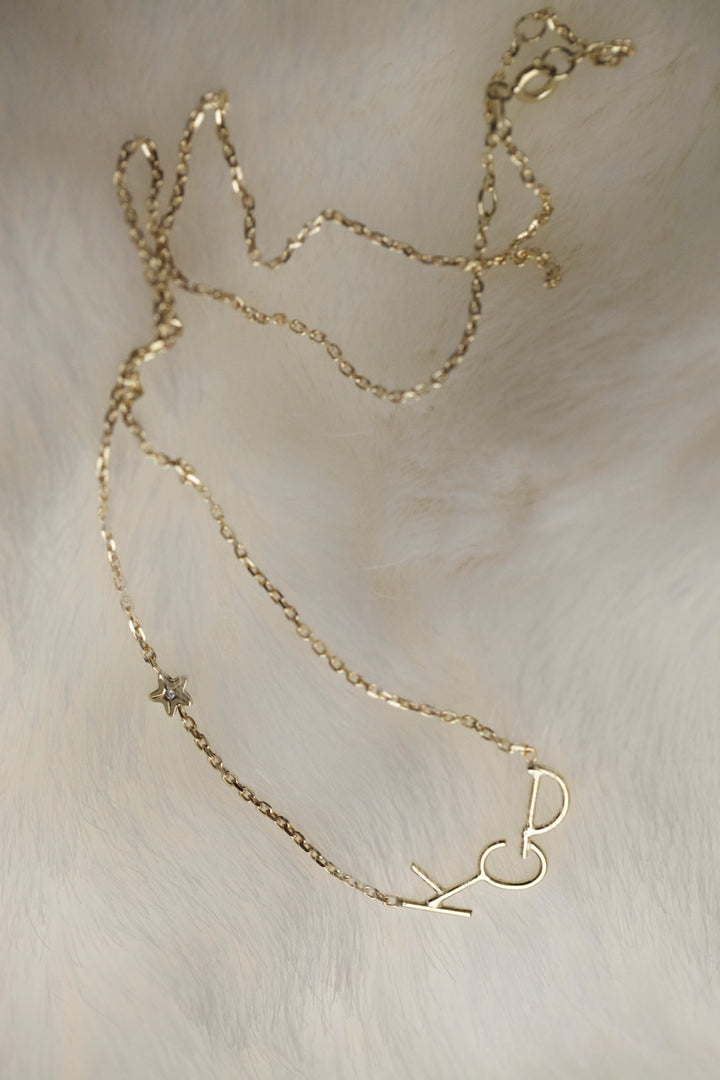 INITIALS NECKLACE - YELLOW GOLD