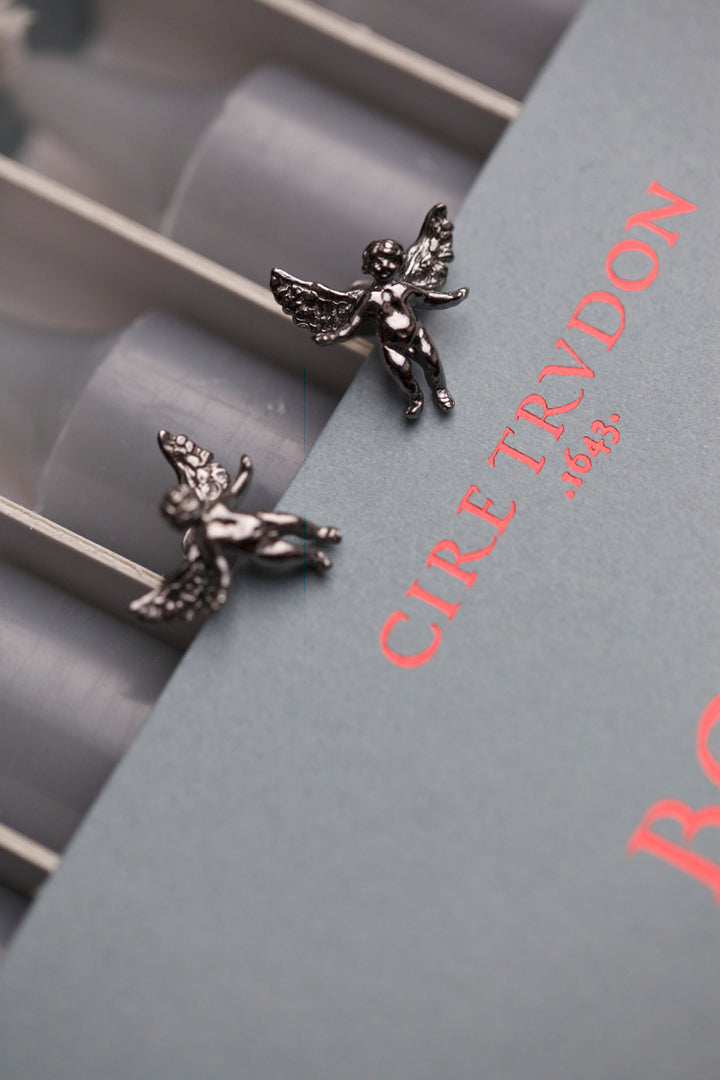 ANGEL EARRINGS - BLACK RHUTENIUM