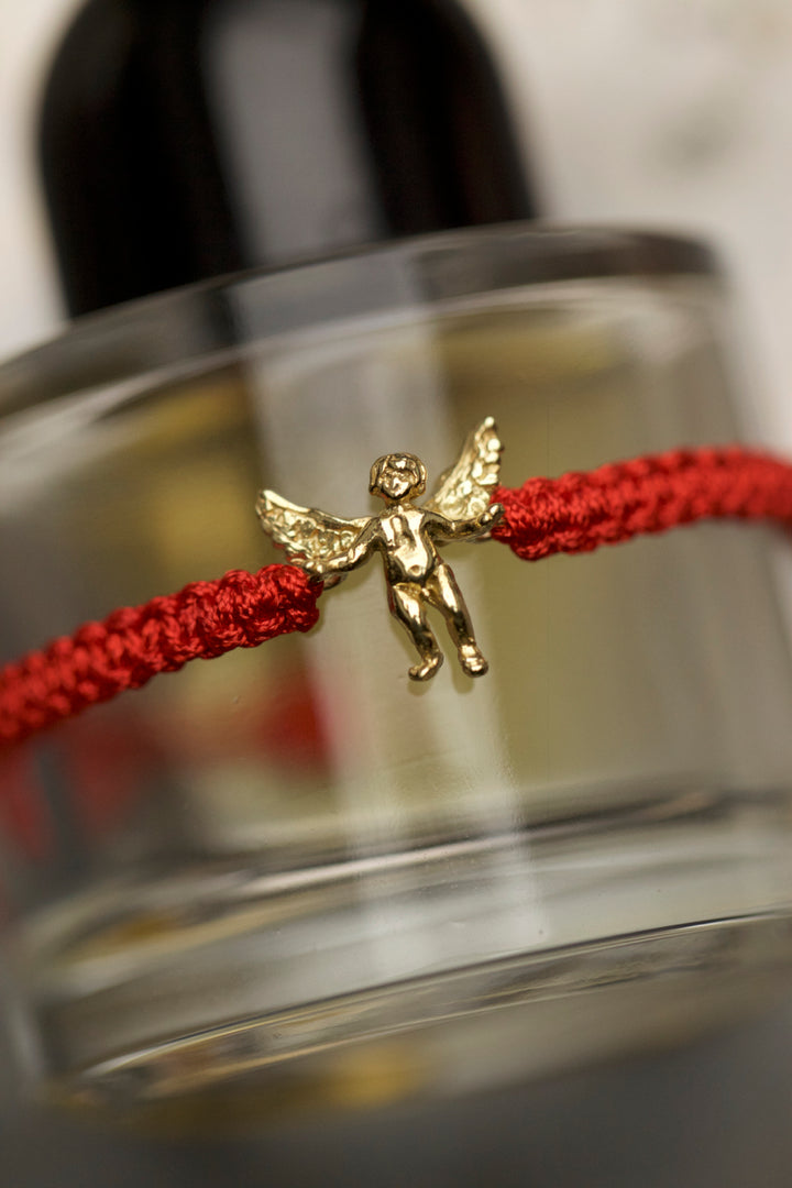 SILVER ANGEL BRACELET - RED SHAMBALLA