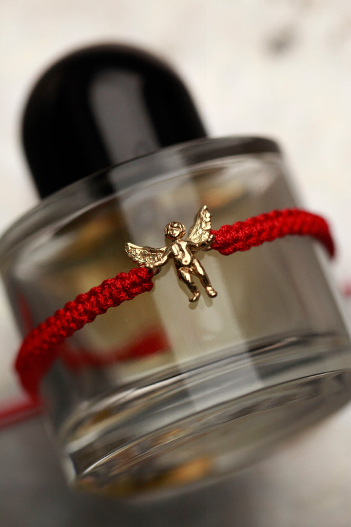 SILVER ANGEL BRACELET - RED SHAMBALLA