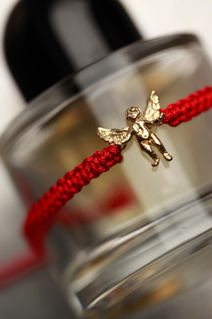 SILVER ANGEL BRACELET - RED SHAMBALLA