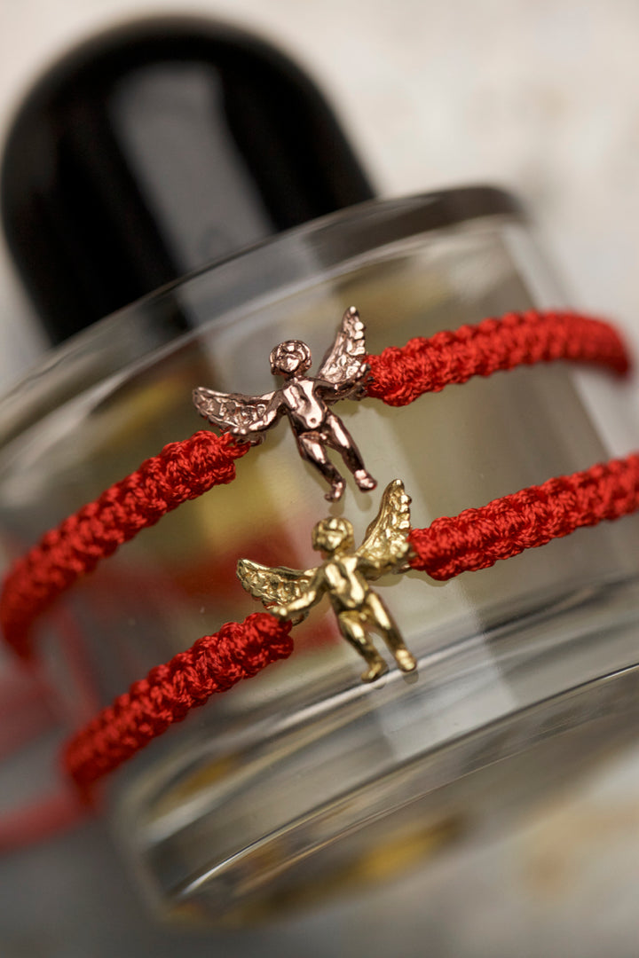 SILVER ANGEL BRACELET - RED SHAMBALLA