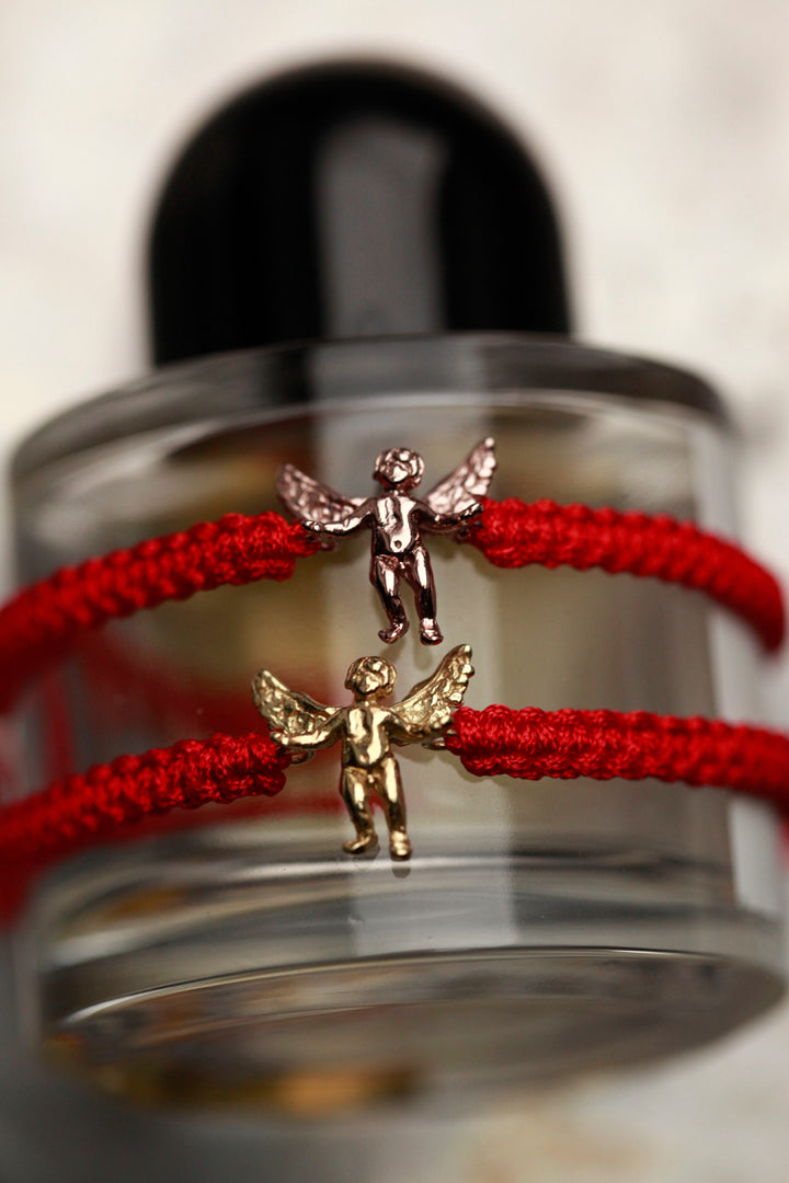 SILVER ANGEL BRACELET - RED SHAMBALLA