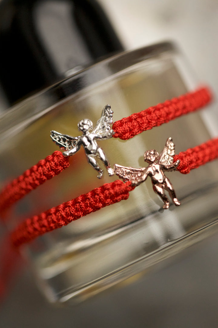 SILVER ANGEL BRACELET - RED SHAMBALLA