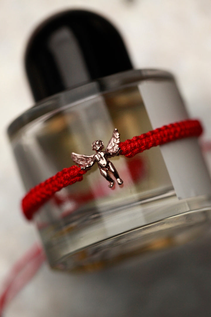 SILVER ANGEL BRACELET - RED SHAMBALLA