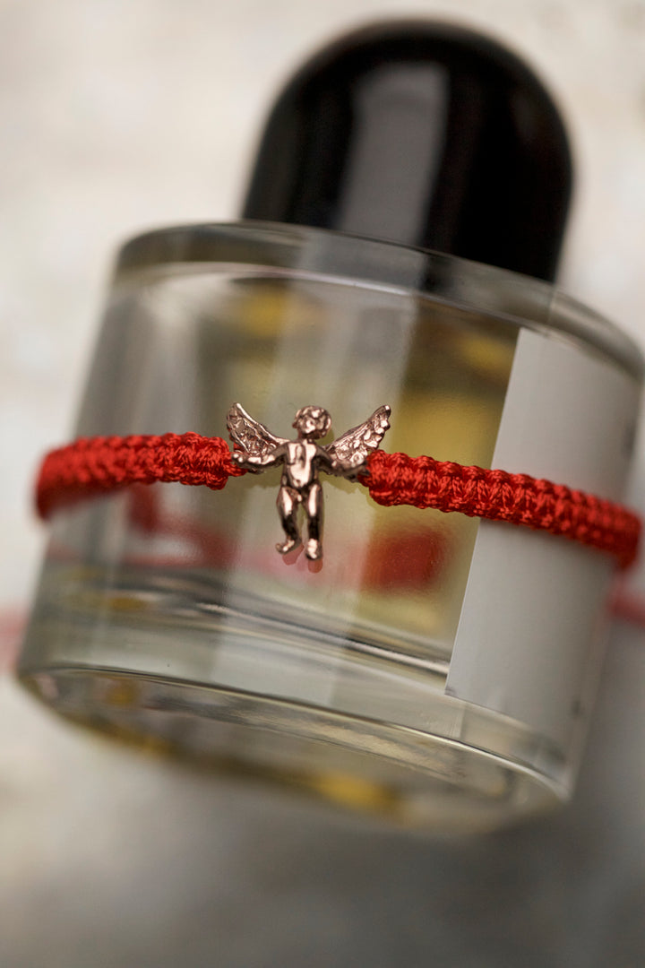 SILVER ANGEL BRACELET - RED SHAMBALLA
