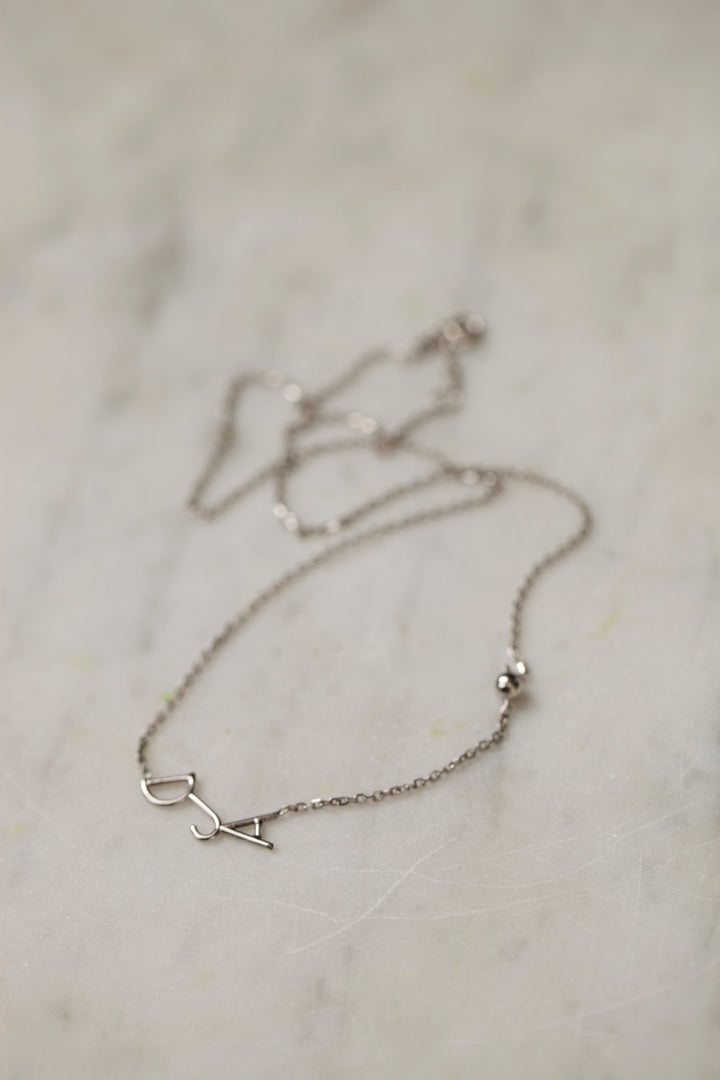 INITIALS NECKLACE - WHITE GOLD