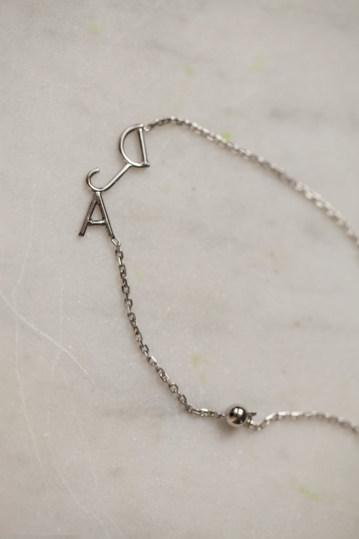 INITIALS NECKLACE - WHITE GOLD