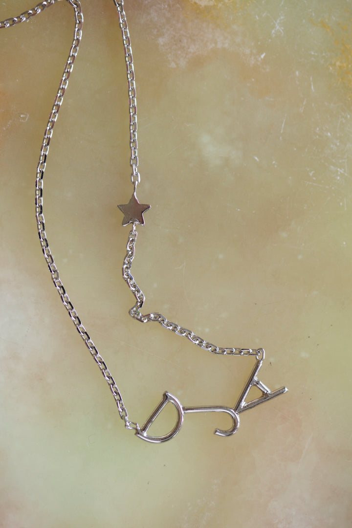 INITIALS NECKLACE - WHITE GOLD