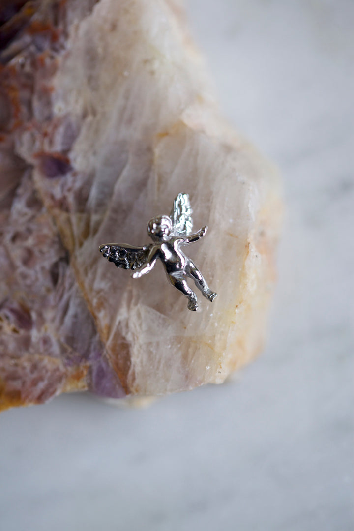 ANGEL LUCKY CHARM - WHITE GOLD