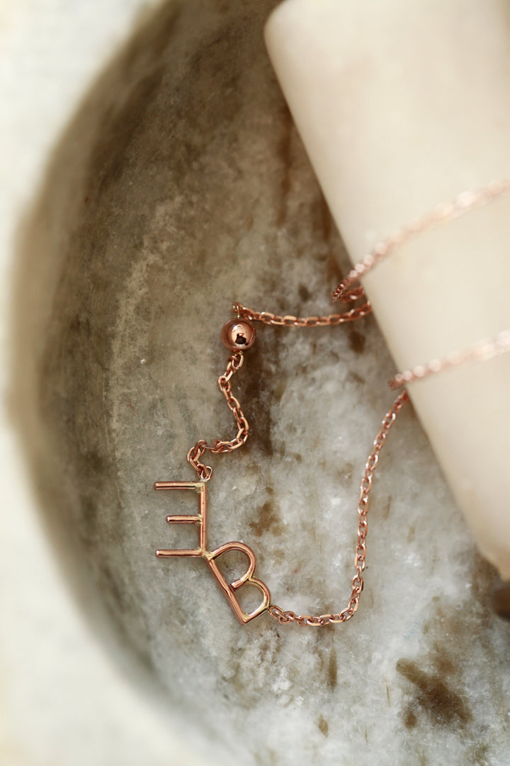 INITIALS NECKLACE - ROSE GOLD