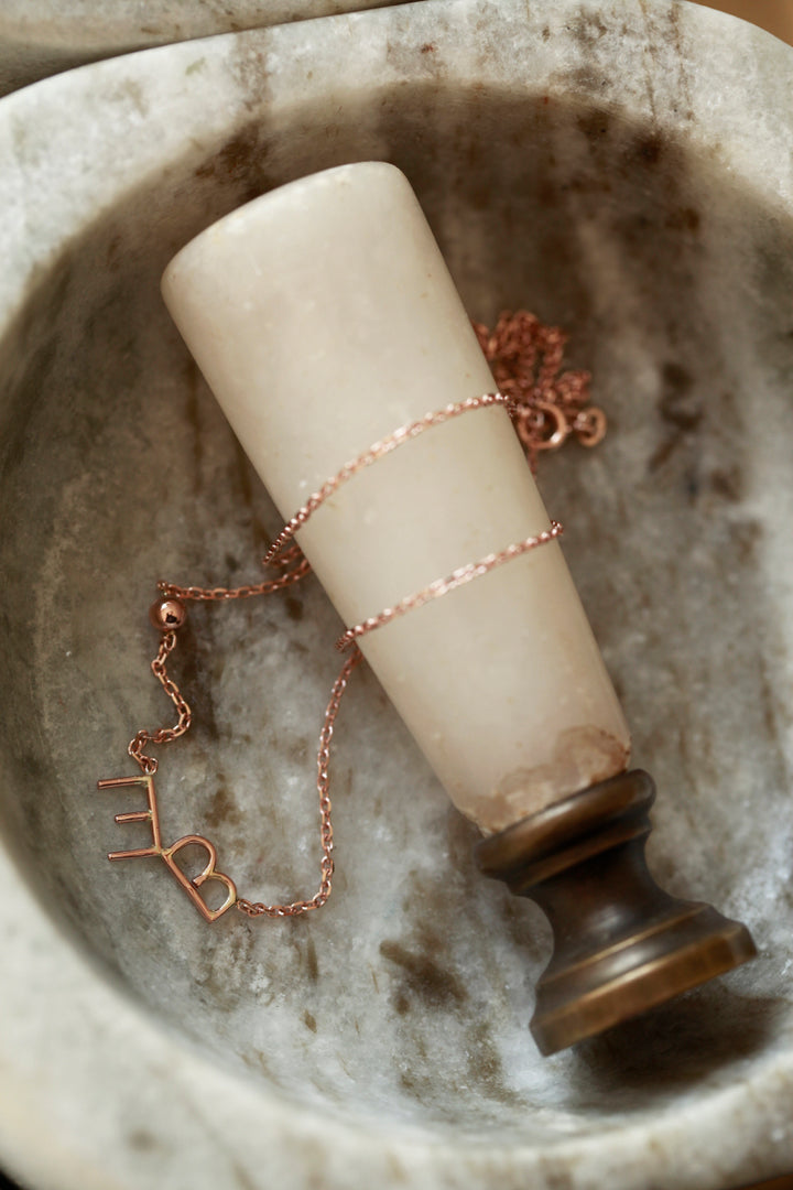 INITIALS NECKLACE - ROSE GOLD