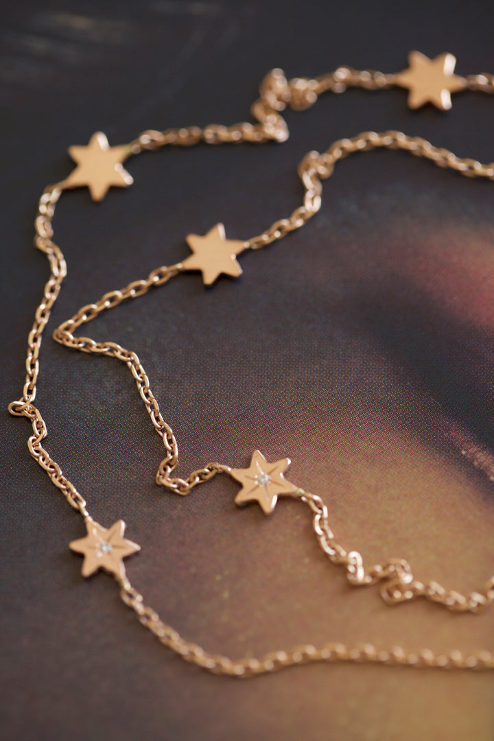 STARS NECKLACE WITH DIAMONDS