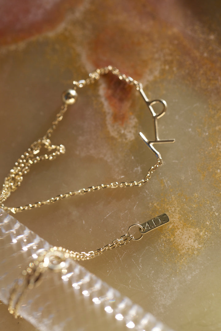 INITIALS NECKLACE - YELLOW GOLD