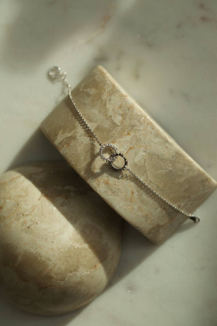 CHAPTER 19 DOUBLE TEXT BRACELET WITH CHAIN