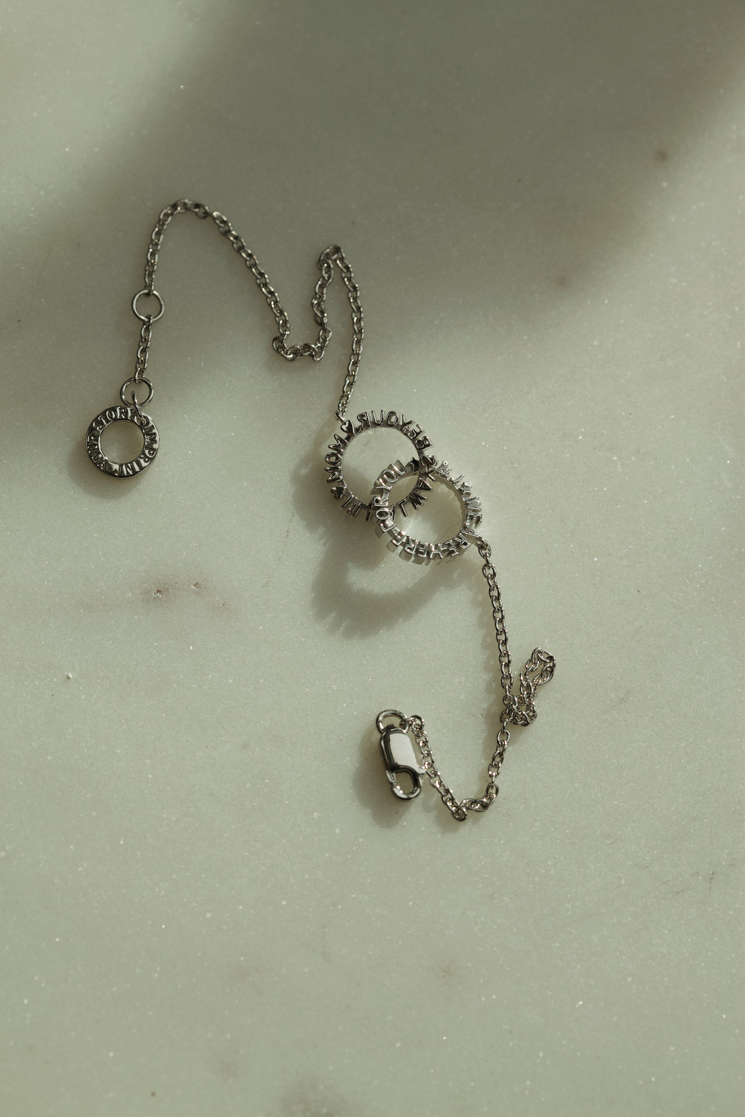 CHAPTER 19 DOUBLE TEXT BRACELET WITH CHAIN