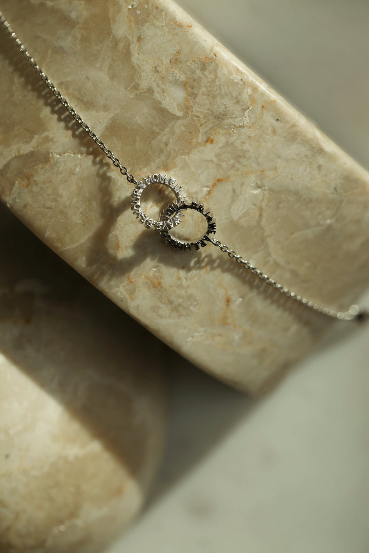CHAPTER 19 DOUBLE TEXT BRACELET WITH CHAIN