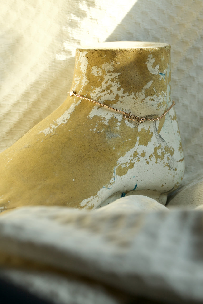 NAME ANKLET WITH HEART