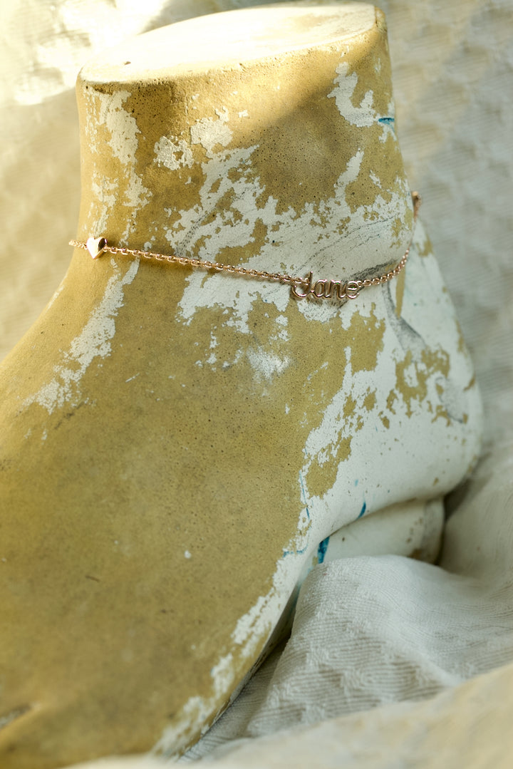 NAME ANKLET WITH HEART