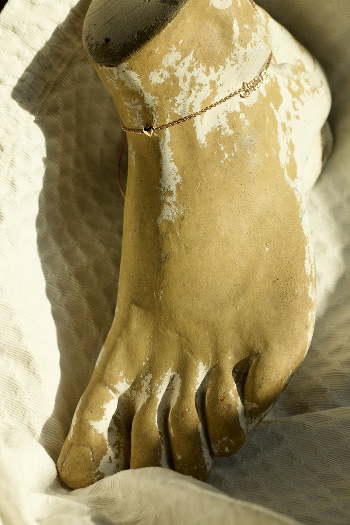 NAME ANKLET WITH HEART