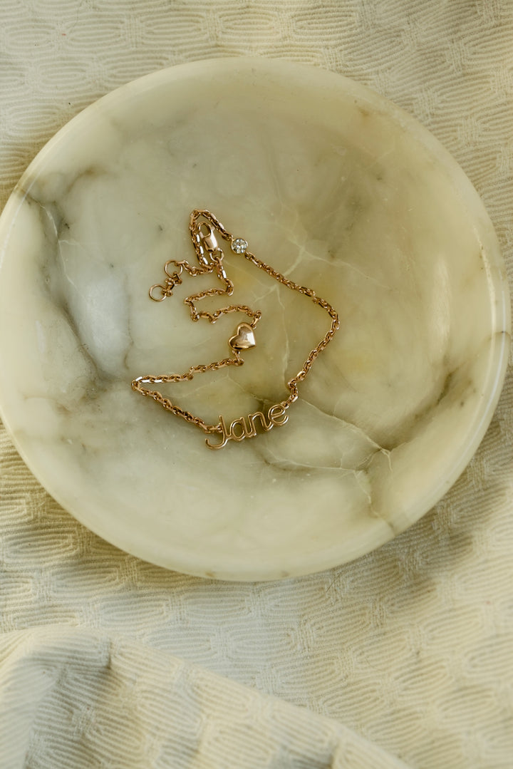 NAME ANKLET WITH HEART