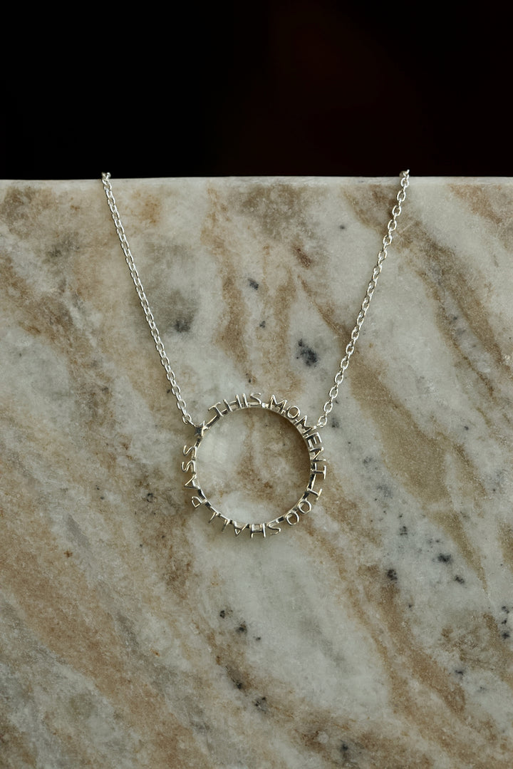 QUOTE NECKLACE ON CHAIN IN SILVER